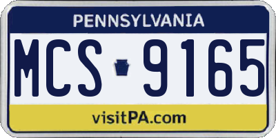 PA license plate MCS9165