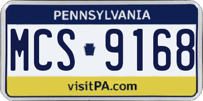 PA license plate MCS9168