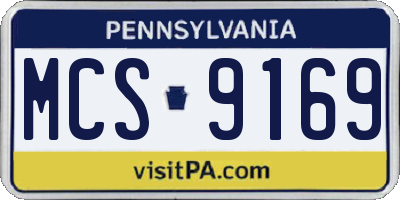 PA license plate MCS9169