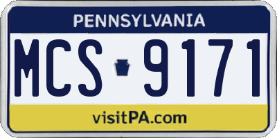 PA license plate MCS9171