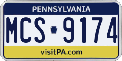 PA license plate MCS9174
