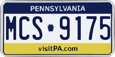 PA license plate MCS9175