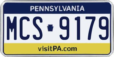 PA license plate MCS9179