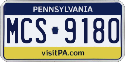 PA license plate MCS9180