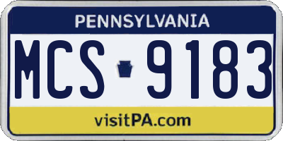 PA license plate MCS9183