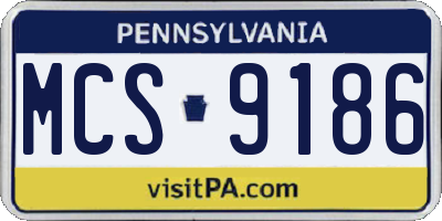 PA license plate MCS9186