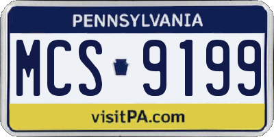 PA license plate MCS9199