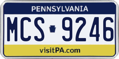 PA license plate MCS9246
