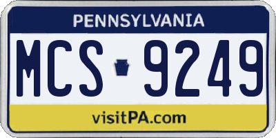 PA license plate MCS9249