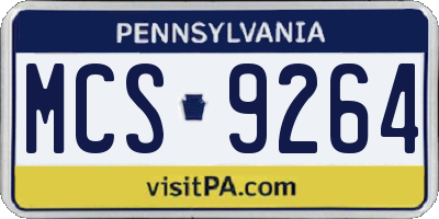 PA license plate MCS9264