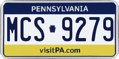 PA license plate MCS9279