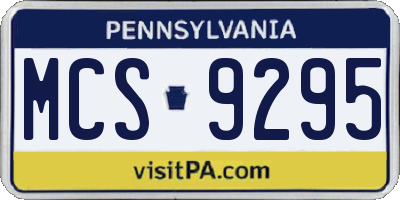 PA license plate MCS9295