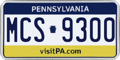 PA license plate MCS9300