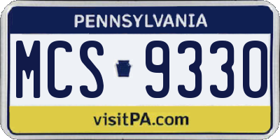 PA license plate MCS9330