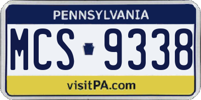 PA license plate MCS9338