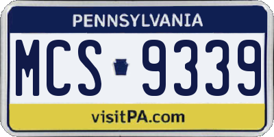 PA license plate MCS9339