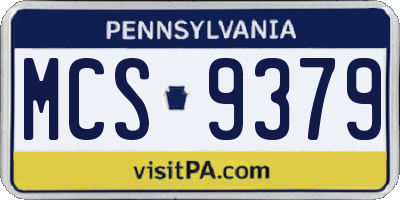 PA license plate MCS9379