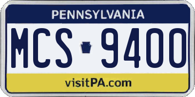 PA license plate MCS9400