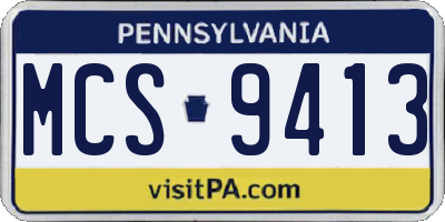 PA license plate MCS9413