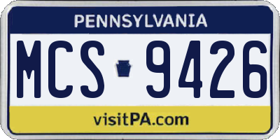 PA license plate MCS9426
