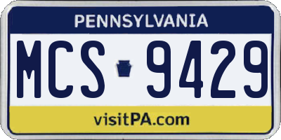 PA license plate MCS9429