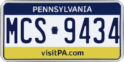 PA license plate MCS9434
