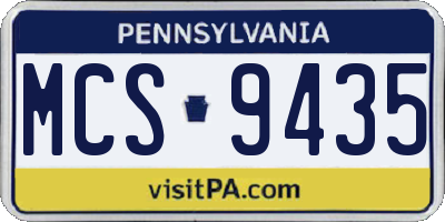 PA license plate MCS9435