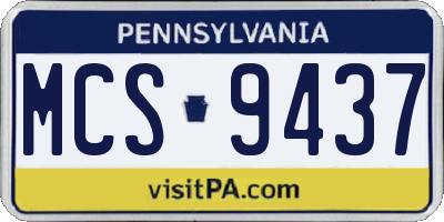 PA license plate MCS9437