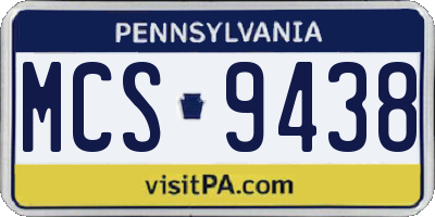PA license plate MCS9438