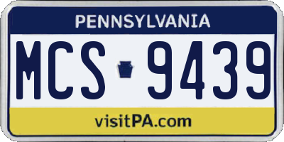 PA license plate MCS9439
