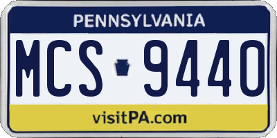 PA license plate MCS9440