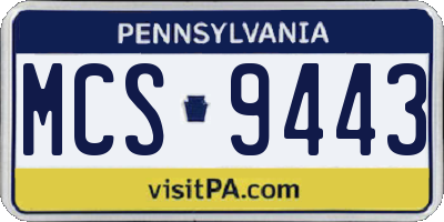 PA license plate MCS9443