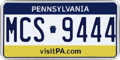 PA license plate MCS9444