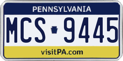 PA license plate MCS9445