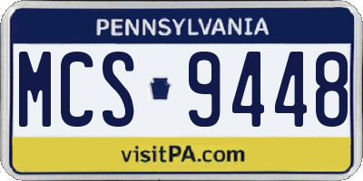 PA license plate MCS9448