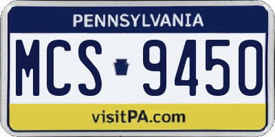 PA license plate MCS9450