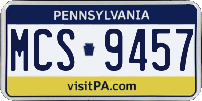 PA license plate MCS9457