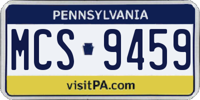 PA license plate MCS9459