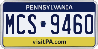 PA license plate MCS9460