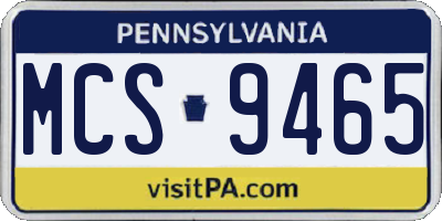 PA license plate MCS9465