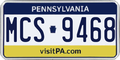 PA license plate MCS9468