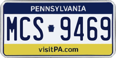 PA license plate MCS9469