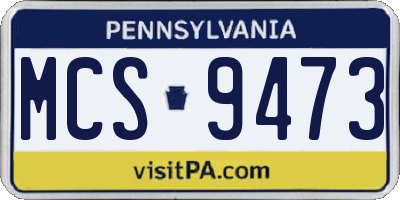PA license plate MCS9473