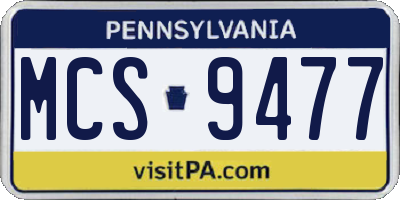 PA license plate MCS9477