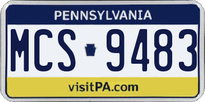 PA license plate MCS9483