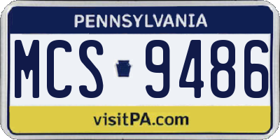 PA license plate MCS9486