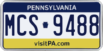 PA license plate MCS9488