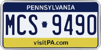 PA license plate MCS9490