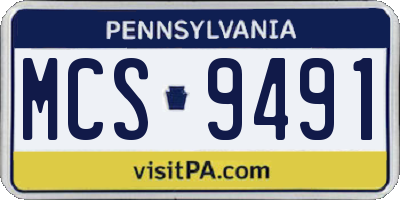 PA license plate MCS9491