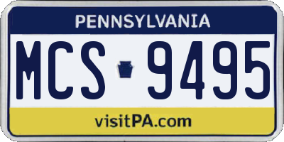PA license plate MCS9495